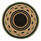shumee PREPROGA IZ JUTE Malakit okrogla 120 cm črna/natur