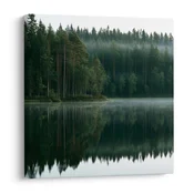 Slika jutranja meglica nad jezerom - 20x20