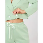 Pistacijev dvoredni komplet iz mehkega materiala