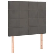 Vidaxl Vzglavje postelje temno sivo 80x5x118/128 cm žametno