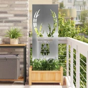 Privatnost u vrtu Srebrno 50 x 140 cm Pocincani celik