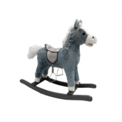 Kona LEAN TOYS lesen konjiček na siv z zvokom, 74 cm