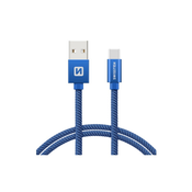 SWISSTEN kabel USB/USB-C, platneni, 2m, plavi