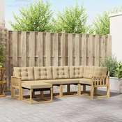 Set vanjskih sofa s jastukom 6 pcs Bijela i bež