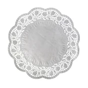 Dekorativna čipka (PAP) okrogla bela O38cm [100 kosov]