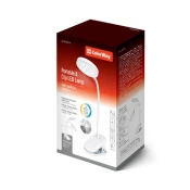 LED Stolna Lampa ColorWay Fleksibilna i S Kopčom 2 s Ugrađenom Baterijom Bijela