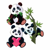 Set s 3 djecje zidne samoljepljive naljepnice Ambiance Panda