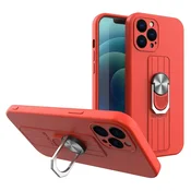 slomart Ring Case silikonski ovitek z ročajem za prst in stojalom za Samsung Galaxy A42 5G rdeč