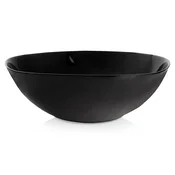 Northix Skleda za solato steklena črna LUNA 25 cm, 2 l