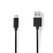 Nedis USB kabel | USB 2.0 | USB-A moški | USB Micro-B moški | 11 W | 480 Mbps | Ponikljano | 2,00 m | Okrogla | PVC | Črna | Oznaka