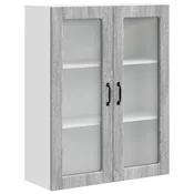 Vidaxl Stenski stekleni omarica PORTO Siva Sonoma 80 x 31 x 100 cm