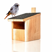 Blumfeldt Ptičja hišica za ptice, ki gnedzijo v nišah, viseča, bitumenska streha, rdeč les cedre (SK-10075-001)