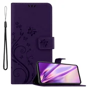 Cadorabo CADORABO Samsung Galaxy A72 4G/5G v klasična temno modra - ovitek v cvetličnem dizajnu z magnetnim zapiranjem, stoječo funkcijo in režami za kartice, (20565054)