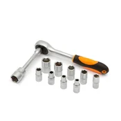 12 delni set nasadnih ključev 5-13mm z dvosmerno ragljo 1/4” in podaljškom