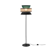 Luce Ambiente Design Stojna svetilka Gazebo, zelena/črna/naravna, 147 cm, tkanina/ratan - Dnevna soba/jedilnica - zelena, črna, naravna - Tkanine/tekstil