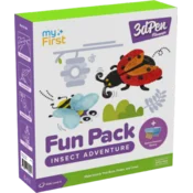 myFirst 3dPen Make Filaments Fun Pack - ustvarjalni komplet za 3dPen, vključuje 5 šablon, 13 PCL filamentov (26 m), premično baterijsko podlago, termoplastično folijo (pustolovščina z žuželkami)