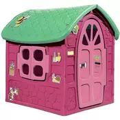 Dohany Velika Kućica za decu 111x120x113cm - Roze sa zelenim krovom ( 502788 )