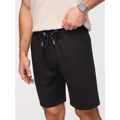 Moške pletene kratke hlače Ombre REGULAR FIT - črne