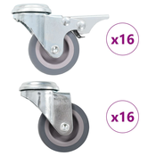 vidaXL Gibljiva kolesa z luknjami za sornik 32 kosov 50 mm