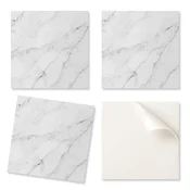 shumee Paket PVC ploščic z dekorjem za kuhinjo ali kopalnico Bel elegantni marmor 4x50x50 cm