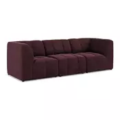 Bordo rdeča žametna sedežna garnitura 255 cm Aloha – Makamii