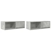 Vidaxl TV omarica 2 kosa betonsko siva 80x31x25,5 cm inženirski les
