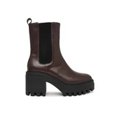 Škornji Calvin Klein Chunky Heeled Chelsea Lth YW0YW01547 Temno rjava