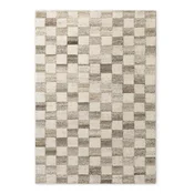 Kremno bela ročno tkana volnena preproga 120x180 cm Boho 1.0 Quadra – Vikosa