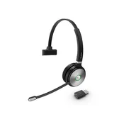 Yealink WH62 Portable Slušalke z mikrofonom Brezžična Naglavni trak Klici/glasba Črna, Siva