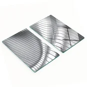 shumee Dekorativne steklene deske za rezanje in serviranje s srebrnim 3D vzorcem 2x30x52 cm