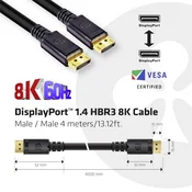 club3D club3D DisplayPort priključni kabel DisplayPort vtič\, DisplayPort vtič 4.00 m črna CAC-1069B #####8K UHD DisplayPort kabel, (20420930)