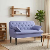 Dvojnica s gumbi Jeans modra 111 x 68 x 80 cm Blago