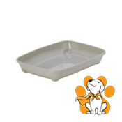 Moderna Arist-O-Tray Small Warm Gray, Otvoreni Toalet Za Macke Bez Rama, Sivi