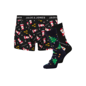 JACK & JONES Set muške bokserice i carape 12266774, Crni