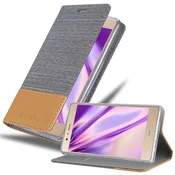 Cadorabo CADORABO Ohišje, združljiv s Huawei v svetlo sivo rjavi barvi - zaščitni pokrov z magnetnim zapiranjem, stoječo funkcijo in režo za kartico, (20567079)