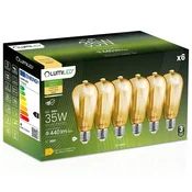 LUMILED 6x LED žarnica E27 Edison ST64 4W = 35W 440lm 2000K topla 360° žarnica z žarilno nitko
