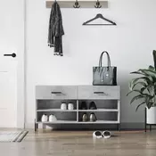 Vidaxl vidaXL Klop s prostorom za čevlje betonsko siva 102x35x55 cm