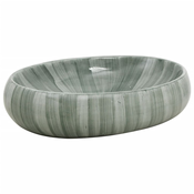 MAISON CHIC Umivalnik - Kopalna umivalnik Nadpultni zelen ovalen 59x40x15 cm keramika, (21684606)