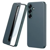 GS Usnjen ovitek za Samsung Galaxy A57 5G Smart View z oknom, zelen