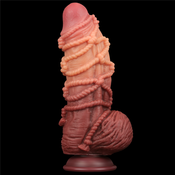 LoveToy Dual Layered Platinum Silicone Cock with Rope Curved 9.5