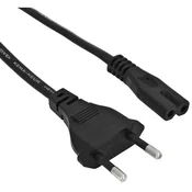 Akyga AK-RD-02A napajalni kabel za prenosnik, 2-pinski, osem-vtični, IEC C7 CEE 7/16, 3 m, EU vtič