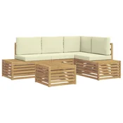Set vanjskih sofa s jastukom Bijela 59 x 59 x 37 cm Poliester