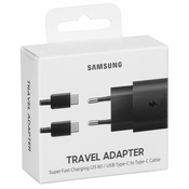 Samsung original hišni polnilec Type C (SUPER FAST CHARGING) adapter 25W + kabel TYPE C - črn - original