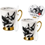Komplet porcelanastih skodelic z motivom nemškega ovčarja QueenIsabell Premium Gift