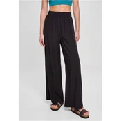 Womens wide viscose pants in black color