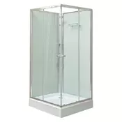 Polo White II kvadratna bela tuš kabina z akrilnim pladnjem, velikost 80x80x195 cm