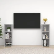 TV ormarici 2 kom boja betona 107x35x37 cm konstruiranog drva