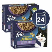 Vrečke FELIX Sensations okusen izbor hran z jagnjetino, skušo, sledom in puranom v želatini 24x85 g
