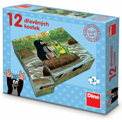 Lesen obraz. kocke Krt in živali - 12 kock