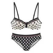 LASCANA Bikini temno rumena/črna/bela
